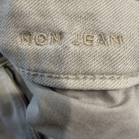 AE Jeans Women’s Distressed Mom Jeans Relaxed Tapered Cream Size 8 4597 - Picture 9 of 11